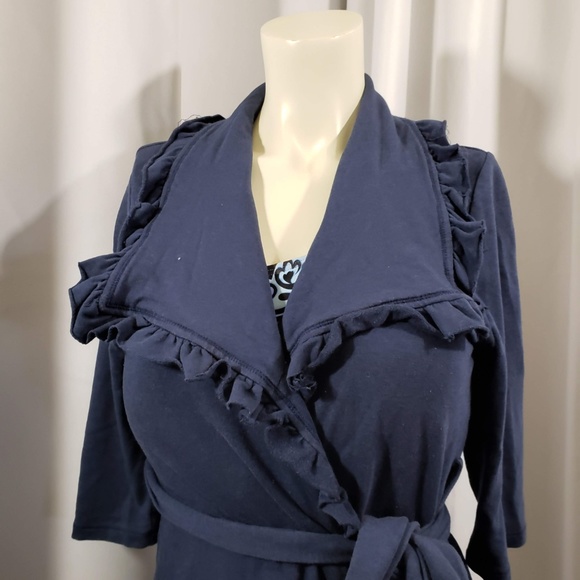Linq Knit Short Ruffle Robe Size S/M - Picture 2 of 4